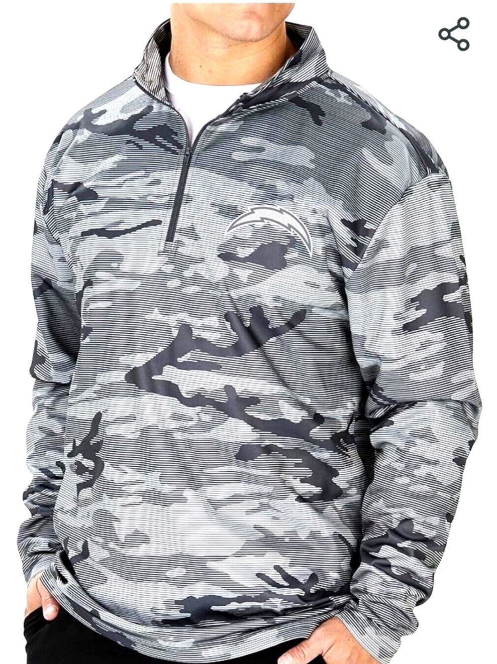NEW ZUBAZ, MENS MEDIUM, LOS ANGELES⚡️CHARGERS 1/4-ZIP CAMO JACKET, MSRP $59.99!